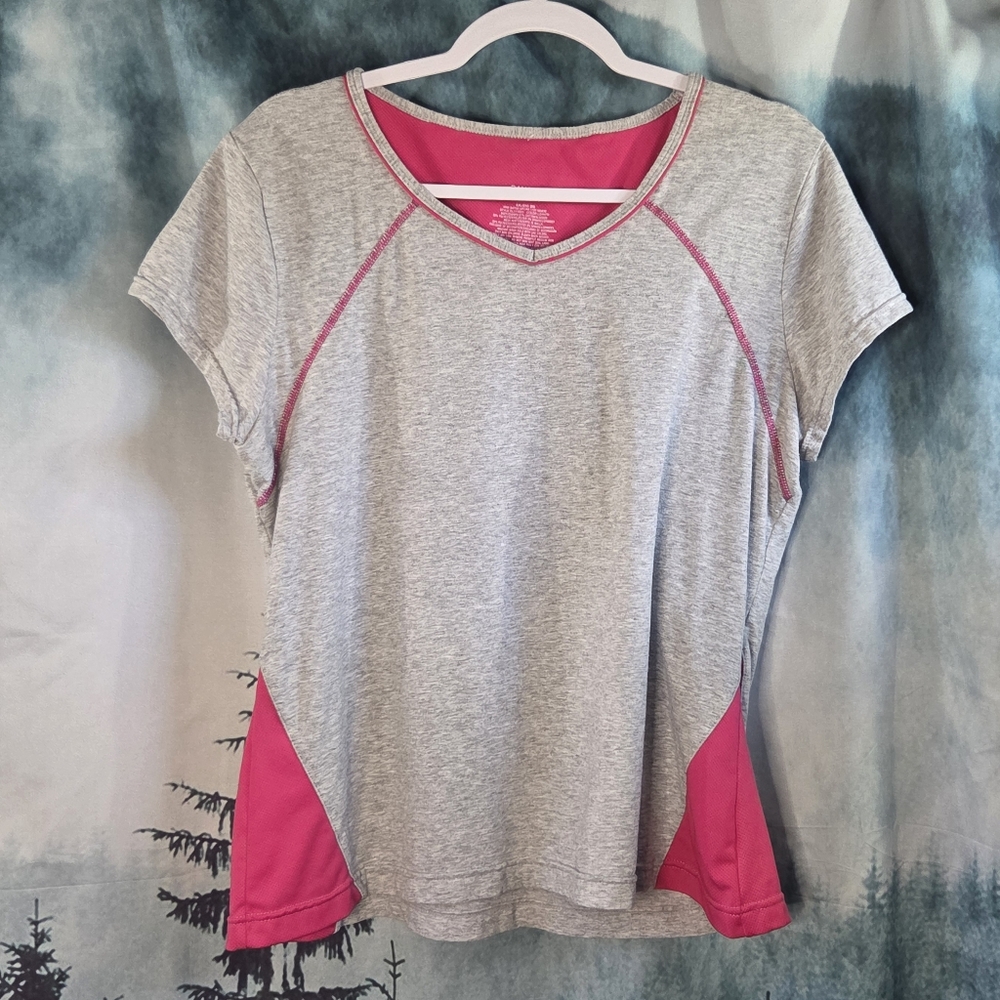 Danskin Now Gray and Pink Active Top